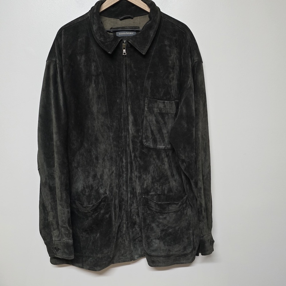 Banana Republic Green 100% Suede Jacket in XL